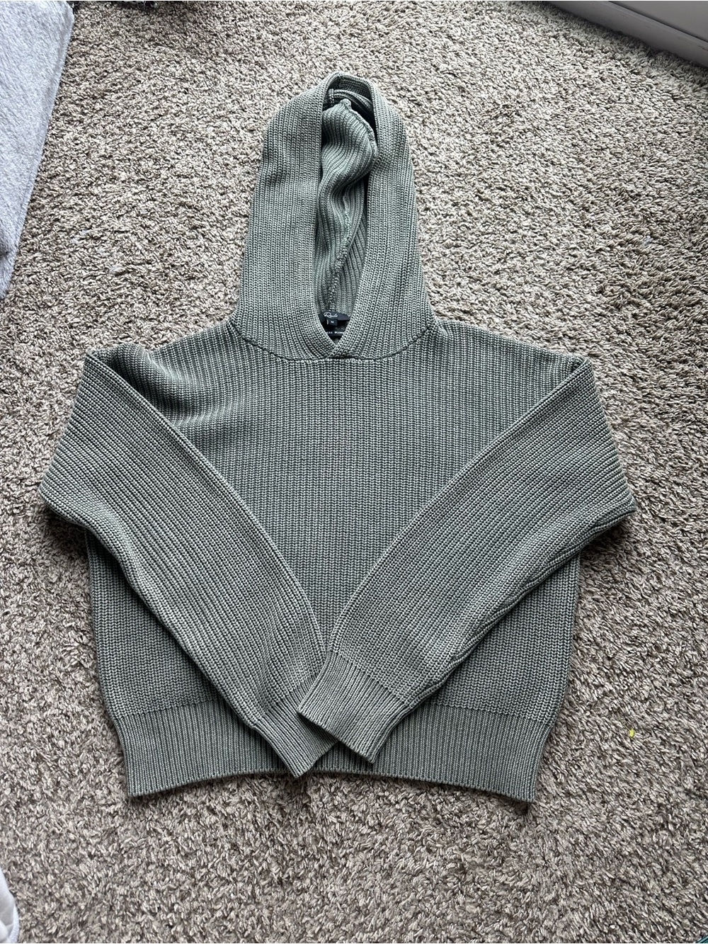 Rails Knit Hooded Sweater in Sage Green